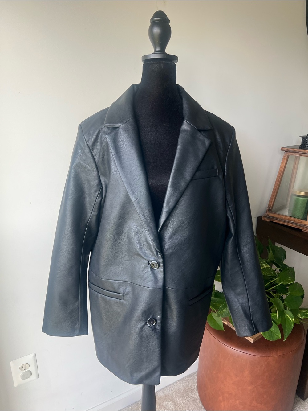 Abercrombie & Fitch Black Vegan Leather Jacket